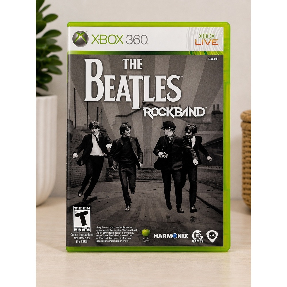 The Beatles Rock Band Xbox 360 Complete CIB w/ Manual Tested Harmonix EA 2009
